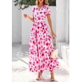 thumbnail image 4 of Vestido largo PRETTYGARDEN para mujer, estampado floral, cuello en V, corte A, 4 of 9