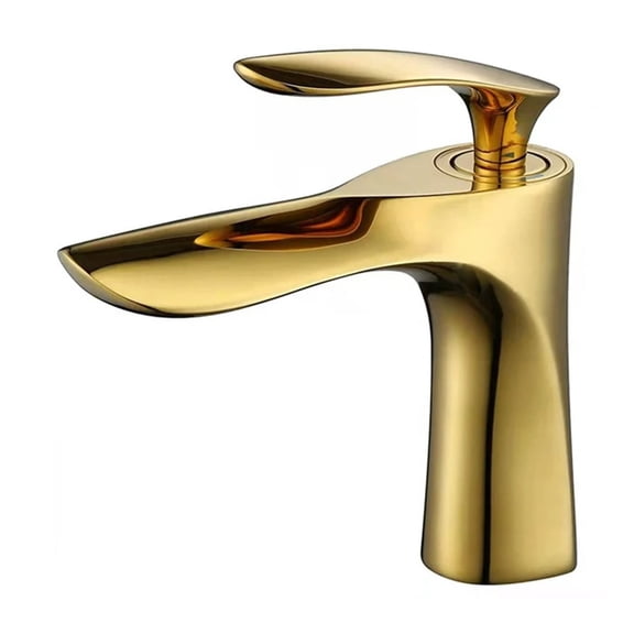 Gold Basin Faucet Hot And Cold Basin Washbasin Mixer Tap, Single Hole Faucet Toilet Table Basin High Golden Waterfall Faucet ,Versatile Features