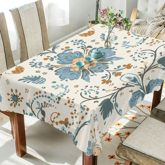 BZSMCE Square Tablecloth Design Blossom Art Print Pattern Tableclothes