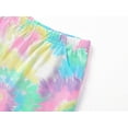 thumbnail image 6 of Beezizac Trendy Tie Dye Colorful Spiral Pajamas for Girls 2-Piece Soft Tee & Shorts PJ Good Vibes Jammies Set Size 8, 6 of 7