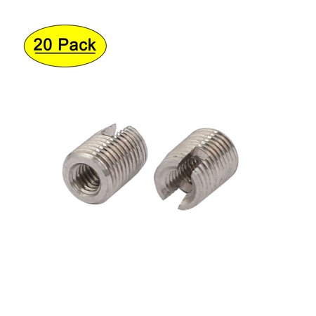 

M2.5x6mm 304 Stainless Steel Self Tapping Slotted Thread Insert 20pcs