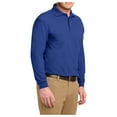 thumbnail image 4 of Yellow Rooster Men's Silk Touch Long Sleeve Polo T-Shirts Royal M, 4 of 6
