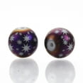 thumbnail image 2 of 20pc Christmas Electroplate Glass Beads Round with Star Pattern Purple Plated 10mm Hole: 1.2mm, 2 of 2