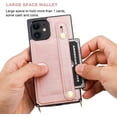 thumbnail image 3 of Compatible with iPhone 12 iPhone 12 Pro Crossbody Wallet Case with Credit Card Holder, Protective Kickstand Cover Case 6.1 Ihch (Rose Gold), 3 of 12