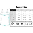 thumbnail image 2 of Women's Camisole with Built in Bra Adjustable Strap Cotton Square Neck Tank Top, 2 of 6
