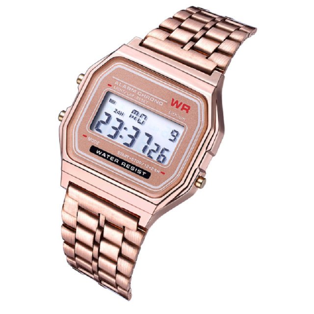 Relojes electrónicos LED luminosos con correa de malla de acero inoxidable ultrafina para mujer Gao Jiahui unisex