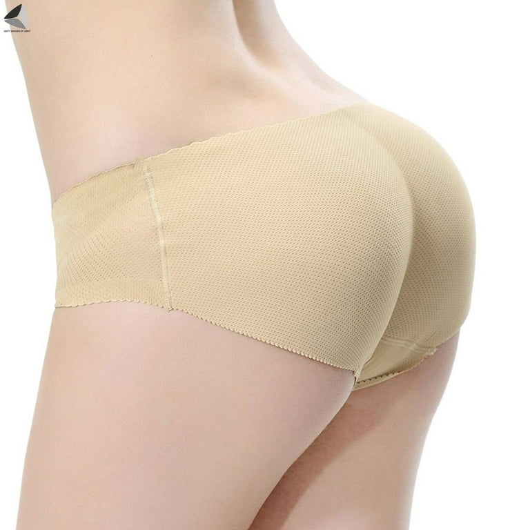 PULLIMORE 2 Pcs Women Shapewear Buttock Padded Underwear Butt Lift Enhancer  Brief Panties（XL, Skin) 