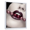 thumbnail image 3 of Designart 'Pearls Through Mouth With Heart Shape Lips' Modern Framed Canvas Wall Art Print, 3 of 5
