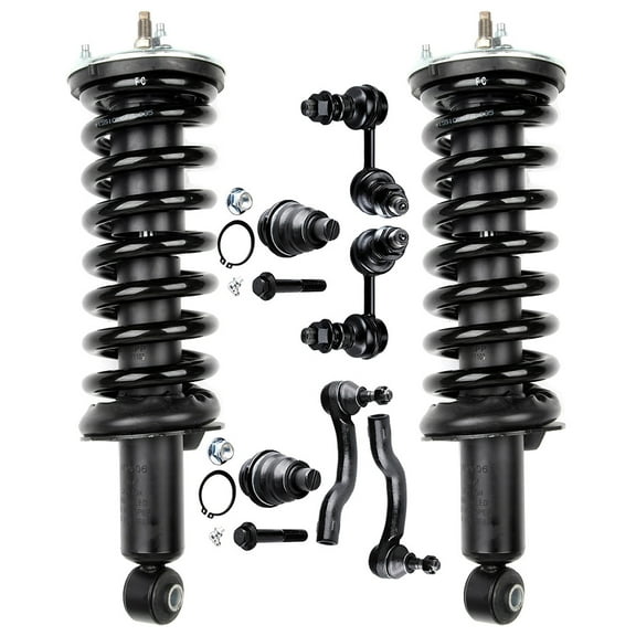 AUTOMUTO Struts & Shocks Quick-Strut Front Strut Spring Assembly Stabilizer Bar Link Control Arm and Ball Joint Assembly Tie Rod End Fit For 2005-2012 for Nissan Pathfinder