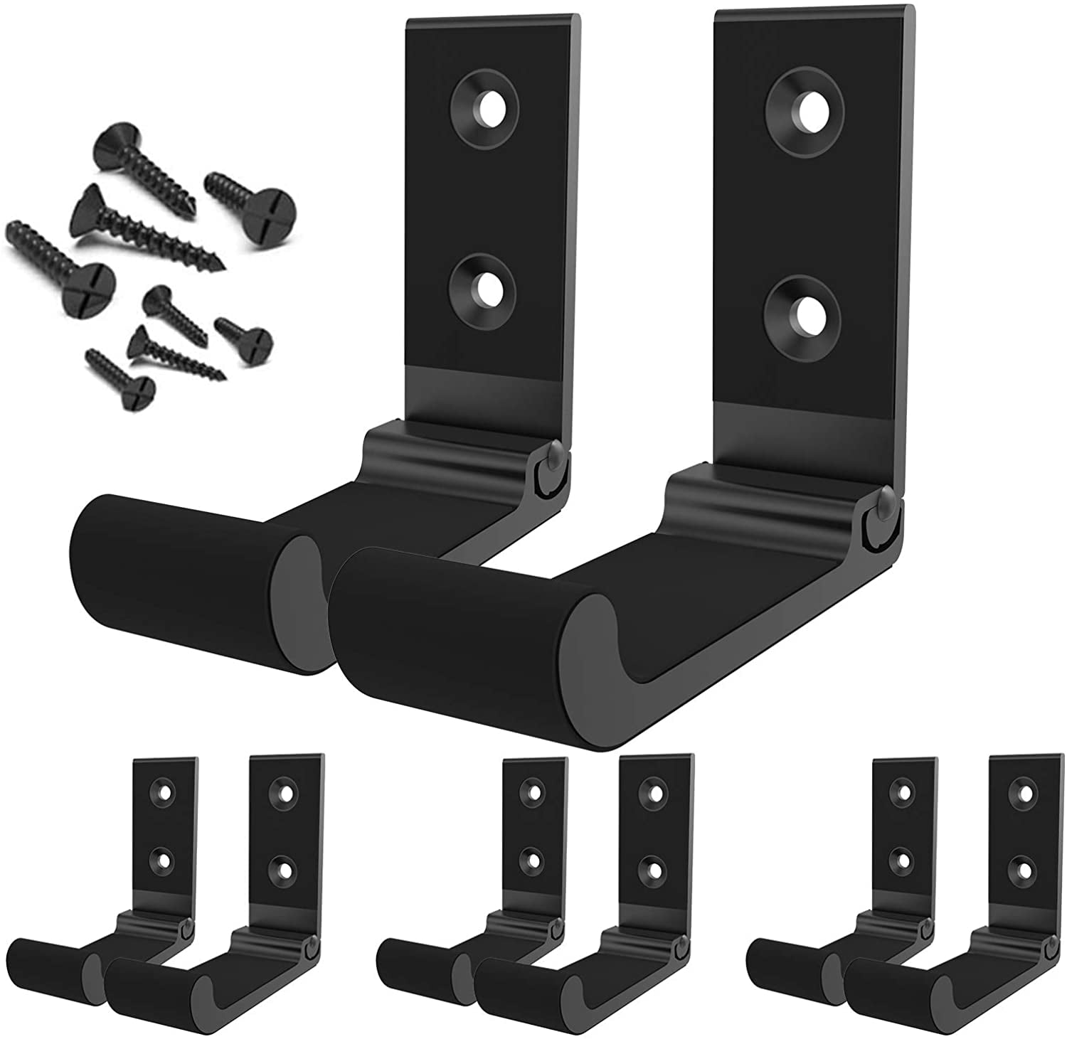 4 Pairs Gun Rack Hook Wall Mount, Scratchproof Rubber Cushion Foldable ...