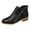 Black, variant on Chelsea Boots Women Trendy Double Side Zipper Stacked Low Heel Pointed Toe PU Leather Fall Ankle Booties