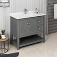 thumbnail image 2 of Fresca Manchester Regal 40" Gray Wood Veneer Traditional Bathroom Cabinet w/ Top & Sink, 2 of 9