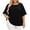 *Black, variant on VBVC Women's Plus Crinkle Ruffle Half Sleeve Blouse, Ladies' Crew Neck Loose Fit Tunic, Casual Lightweight Solid Top For Women,Army Green,XL-5XL