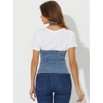 thumbnail image 3 of DARING DIVA Women's Halter Neck Button Down Backless Jean Waistcoat M Blue, 3 of 6