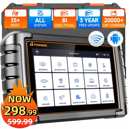 FOXWELL NT809 Car Diagnostic Scan Tool OBD2 Scanner Bi-Directional & Active Test Full System Code Reader with 30+ Maintenances 3-Year Update