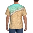 thumbnail image 3 of Vsdgher Beach Footprint Print Men's Dry Fit Mesh Athletic Shirts Moisture Wicking Tennis T-Shirt Tops, 3 of 9