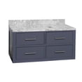 thumbnail image 3 of Hellsinki 48" Floating Wall Mounted Bathroom Vanity with Marine Gray Cabinet and Carrara Marble Top, 3 of 7