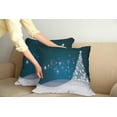 thumbnail image 2 of Ambesonne Christmas Throw Pillow Cover 2 Pack, Fantasy Xmas Tree, 24", Slate Blue White, 2 of 5