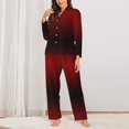 thumbnail image 3 of Bingfone Womens Pajama Sets Red Geometric Print,Long Sleeve Loungewear Pajamas Set-X-Large, 3 of 9