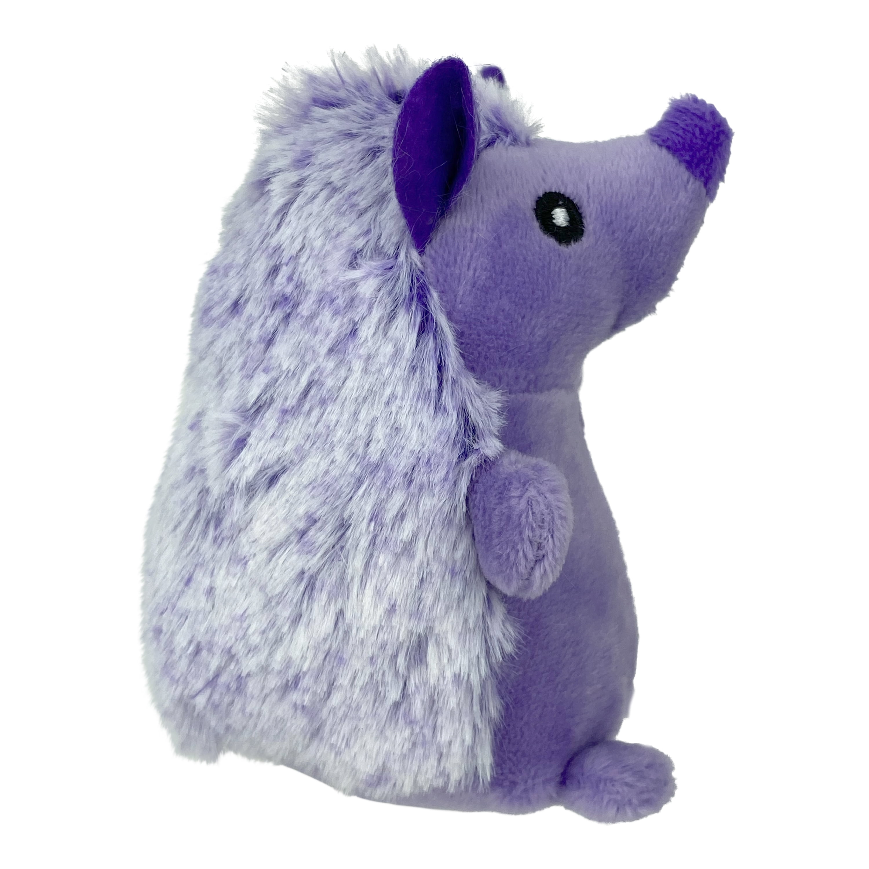 Multipet Mini Pet Plush Hedgehog Small Dog Toy with Squeaker, Purple