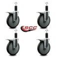 thumbnail image 2 of 6 Inch Thermo Rubber Swivel 1-1/4 Inch Expanding Stem Caster Set Brake, 2 of 2