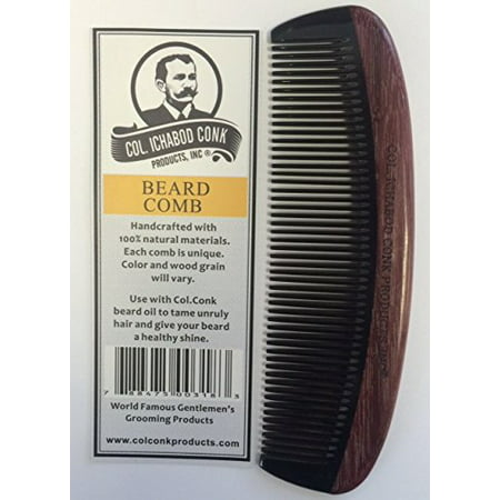 Handcrafted Violet Wood/Horn Beard Comb measures 5 1/2