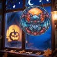 thumbnail image 2 of DVKOVI Halloween Suncatcher Stained Glass Window Hanging Decor Aesthetic Wall Decor Garden Sun Catchers Brick Red A, 2 of 7