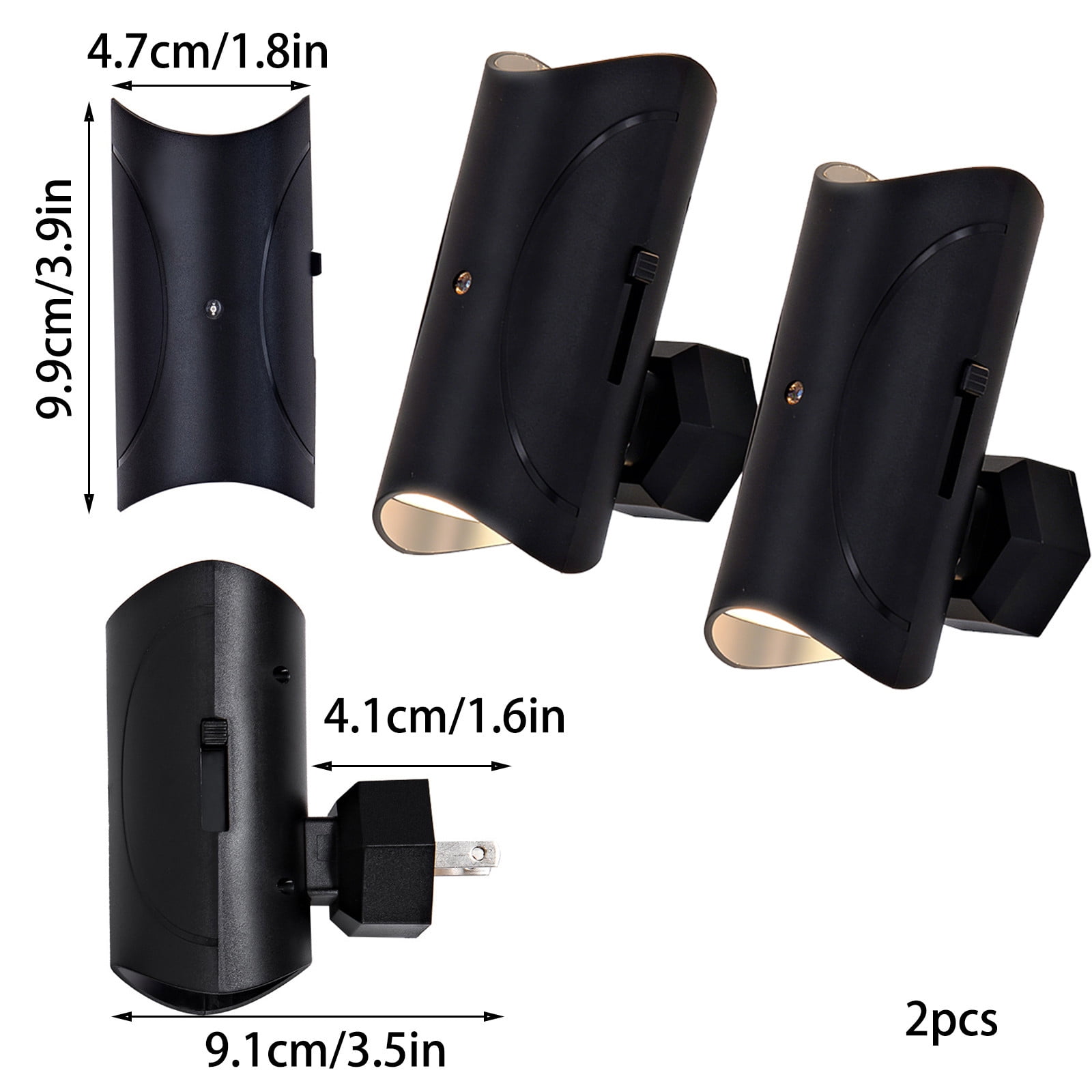 YiJuHui 4pcs Adjustable Brightness Night Light Plug in with Photosensor, Warm White Dimmable LED Nightlight for Bedroom, Hallway, Bathroom, Kitchen, Stairway, Safe Energy Saving Wall Outlet Light