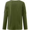 thumbnail image 4 of Outfmvch Going Out Tops for Women,New Years Eve Tops for Women,Mesh Long Sleeve Tops for Women,Round Neck Hollow Stitching T Shirt,Womens Blouses Dressy Casual,Womens Tunic Tops Army Green S, 4 of 5