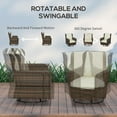 thumbnail image 5 of Outsunny Wicker Furniture Set w/ 360° Swivel Rocking Chairs, Cream White, 5 of 9