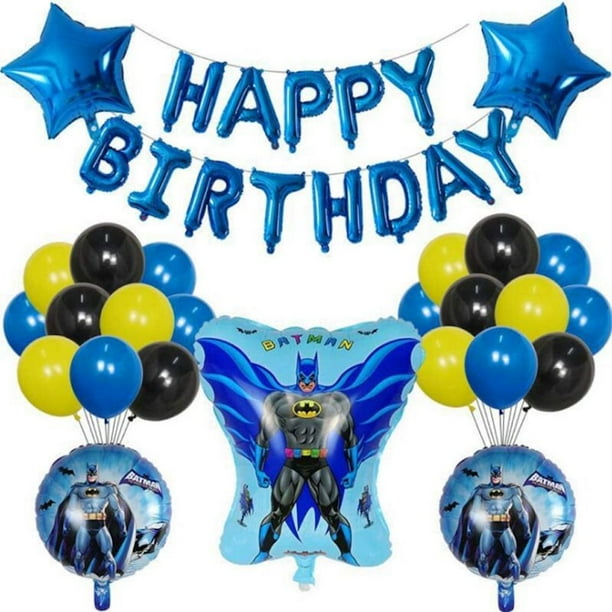 Kit de globos de cumpleaños, 41 unidades, látex Mylar Bat M Happy Birthday