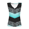 thumbnail image 4 of ALLLIST Spring Tops for Women Blue Sleeveless Graphic Button V-Neck Tank Tops Women's Tank Tops L, 4 of 5