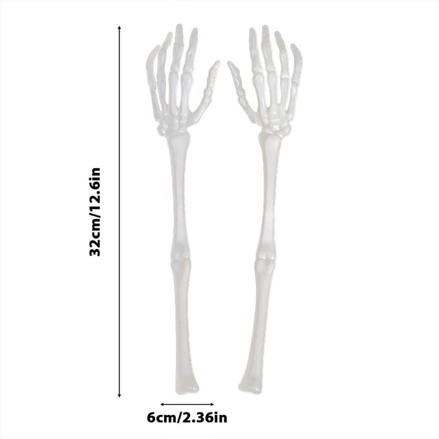 Birdeem Halloween Skull Arm 2 Pcs Set About Inserted Ghost Hand Broken Ghost Claws Artificial Human Skeleton Props Tombstone