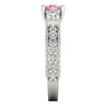 thumbnail image 3 of 2.33 ct Round Cut Simulated Pink Diamond 3 Stone 14K White Gold Womens Engagement Ring, 3 of 5