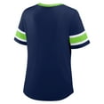 thumbnail image 3 of Women's Fanatics College Navy Seattle Seahawks Plus Size Red Zone Athena Lace-Up V-Notch Neck T-Shirt, 3 of 3