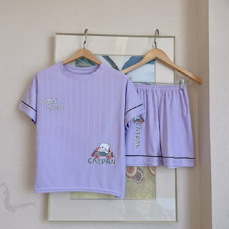 

PIKADINGNIS Girl Sleepwear Set Cute Cartoon Summer Women Pajamas Set Pijama Short Women Pyjamas Suit Female Home Clothing Nightwear