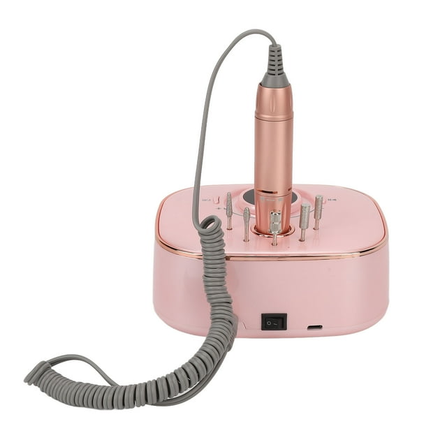 Machina de Taladro de Unas, Mácina de Unas de Oro de Oro Rosa Manija de Metal Velocidad Recargable Ajustable Para El Hogar para Manicure