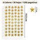 thumbnail image 2 of 1200 Pegatinas Autoadhesivas Estrellas Dorado Premio Niños Escuela, 2 of 6