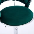 thumbnail image 5 of Tcbosik Set of 2 Velvet Swivel Bar Stools, Modern Height-Adjustable Kitchen & Home Bar Chairs w/ Padded Seat and Chrome Pedestal Base, 360° Rotation, Green, 5 of 6