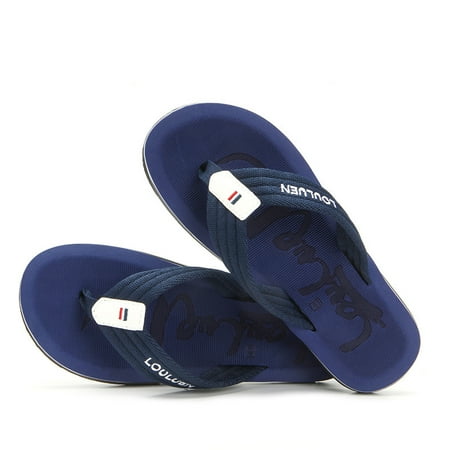 

Mens Flip Flops Leather Thong Sandals Arch Support Beach Slippers