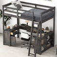 thumbnail image 2 of Ample Storage & Leisure Space - Wood Loft Bed in Antique Brown Finish, 2 of 2