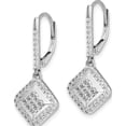 thumbnail image 2 of 14K White Gold Diamond Cluster Leverback Earrings (26 X 11) Made In India em4369-050-wa, 2 of 5