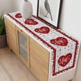 thumbnail image 4 of Valentine's Day Table Runner 90 Inches Long Farmhouse Dress Scarves, Red Love Heart Roses Romantic Wooden Dining Tablerunner for Coffee Table/Kitchen Island/Party Décor, 13" x 90", 4 of 8