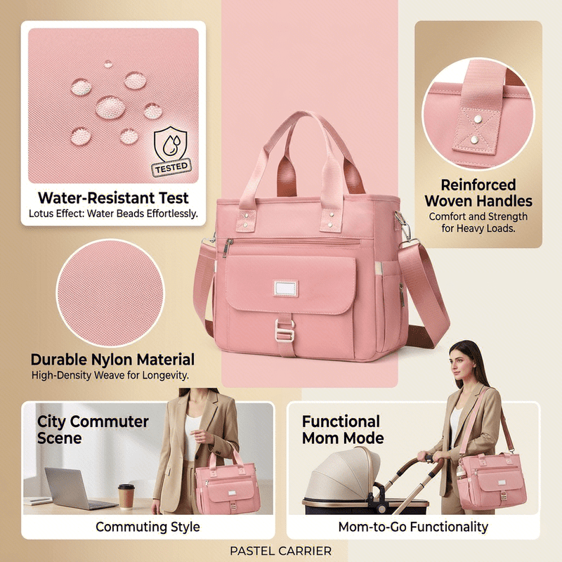 Win s Way Diaper Bag Backpack, Large Capacity Nylon Maternity Baby Bag for Mom & Dad, Lightweight Waterproof Travel Mommy Bag with Wet and Dry Separation, Hospital Overnight Nappy Bag