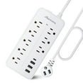 thumbnail image 1 of Cable de extensión de regleta de alimentación con protector contra sobretensiones con USB C, 1 of 5