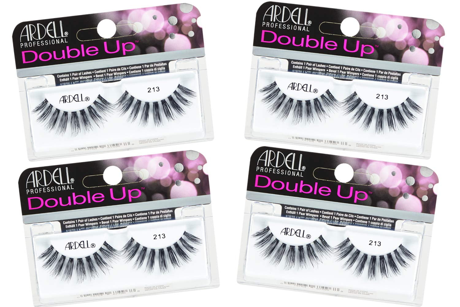 Ardell Double Up 213 False Lashes, (Pack of 4)