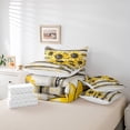 thumbnail image 6 of Manfei Orange Flower Sunflower Twin Bedding Sets 7-Piece,Cute Bee Bedding Comforter Set,Old Barn Door Sheet Sets For Girls Kids,Ultra Soft Home Decor,Reversible, 6 of 8