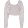 thumbnail image 2 of Blusa GUESS con mangas de encaje para mujer morado mediano Pull-over, 2 of 2