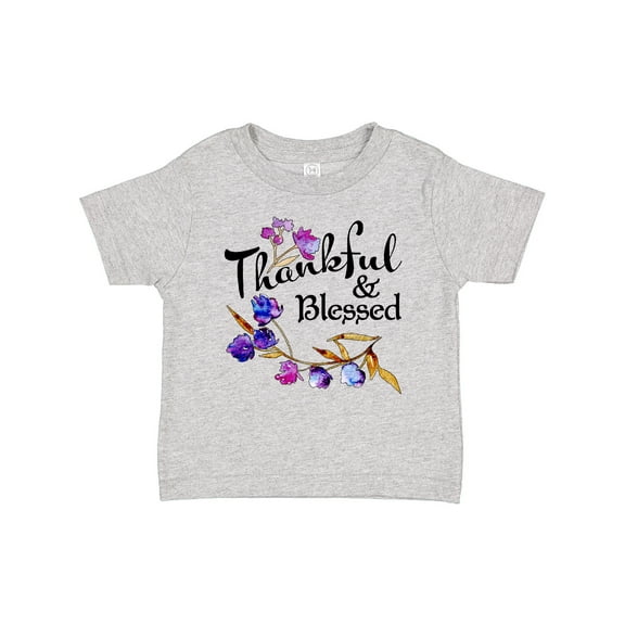 Inktastic Thankful and Blessed Inspirational Saying with Flowers Boys or Girls Baby T-Shirt