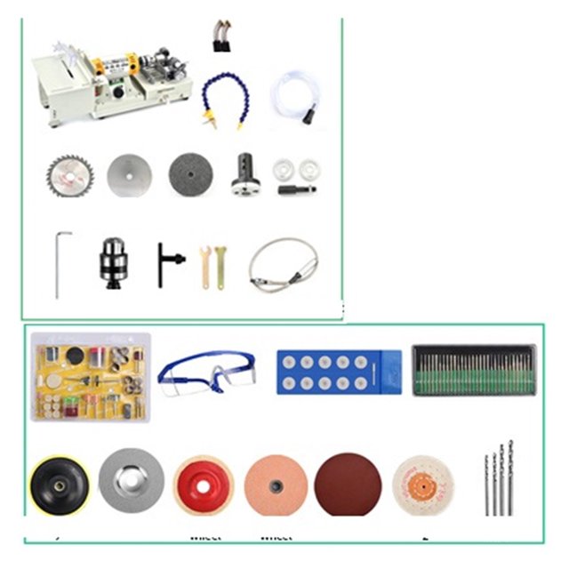 850W Jade Polishing Machine 5 IN 1 Mini Table Saw Desktop Polishing Machine DIY Woodworking Jewelry Bench Grinder Polisher ,Easy to Use